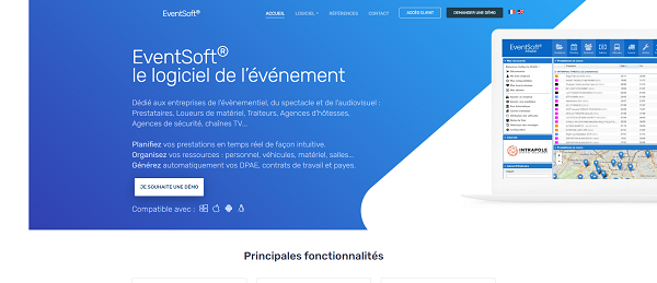 Accueil site Evensoft